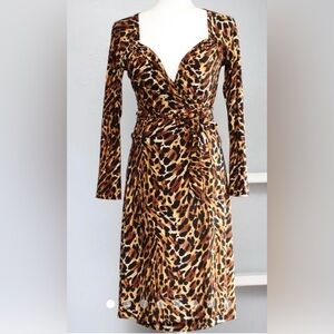 Norma Kamali Women’s Leopard Print Wrap Dress EUC XS